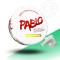 Pablo banana ice nicotine pod packaging on a white and green background