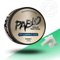 Pablo Gold Edition Frosted Ice nicotine pouches packaging with a green gradient background